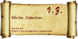 Vörös Zebulon névjegykártya